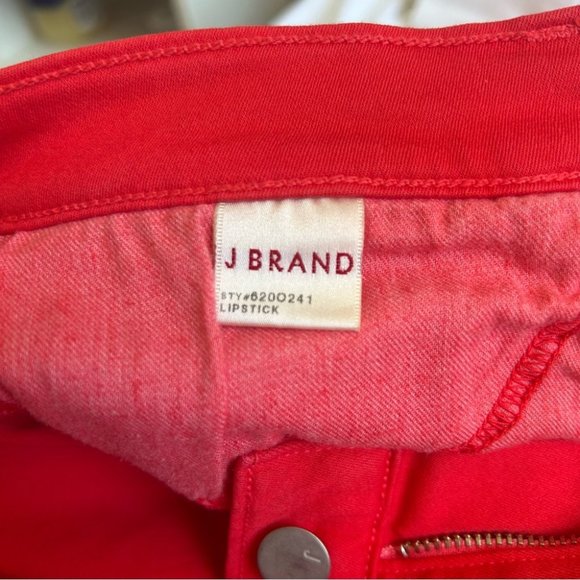 J Brand Red Midrise Skinny Leg Jeans 27 - Picture 5 of 6